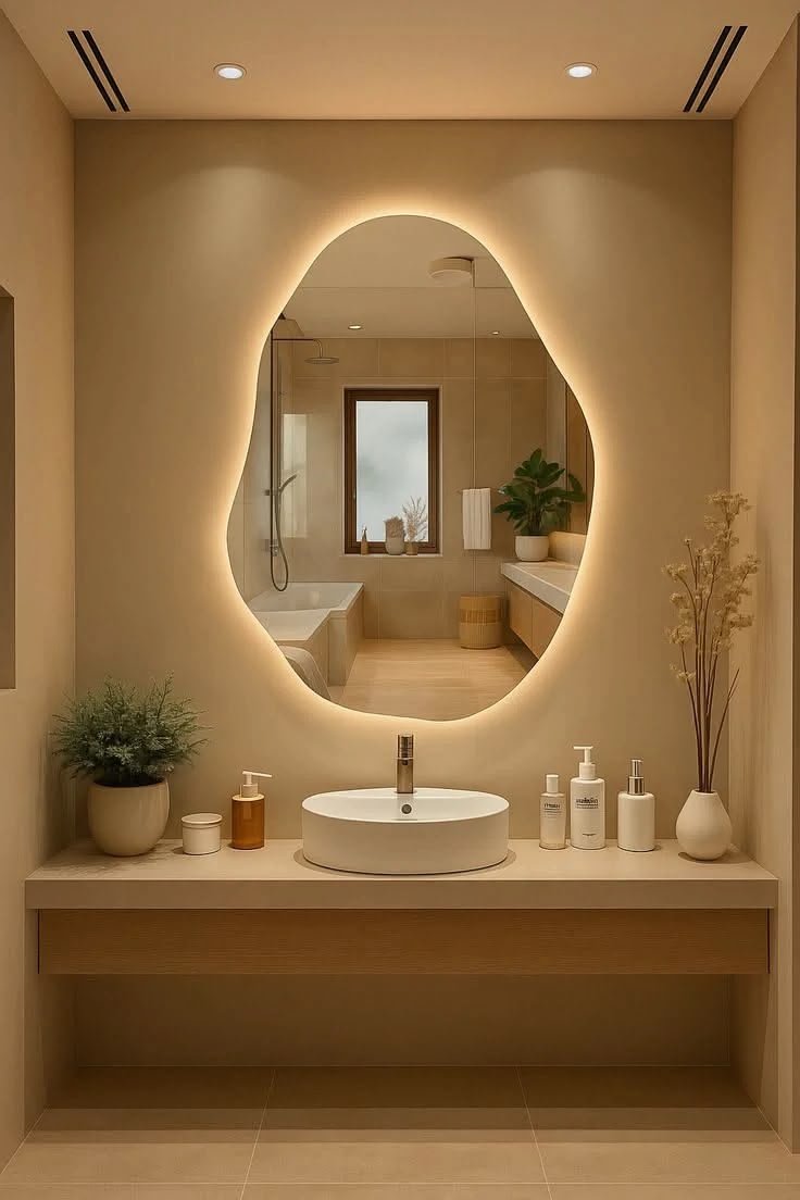 Modern illuminated LED mirror