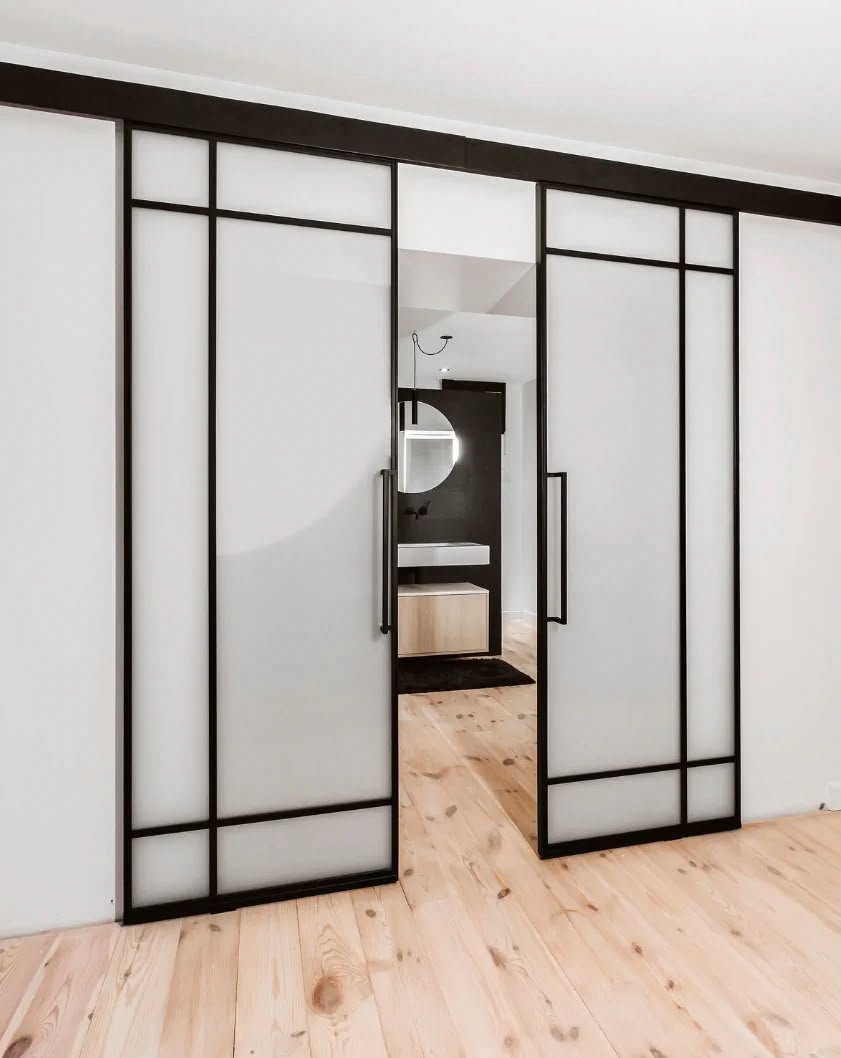 Slim aluminium framed doors in a premium modern interior