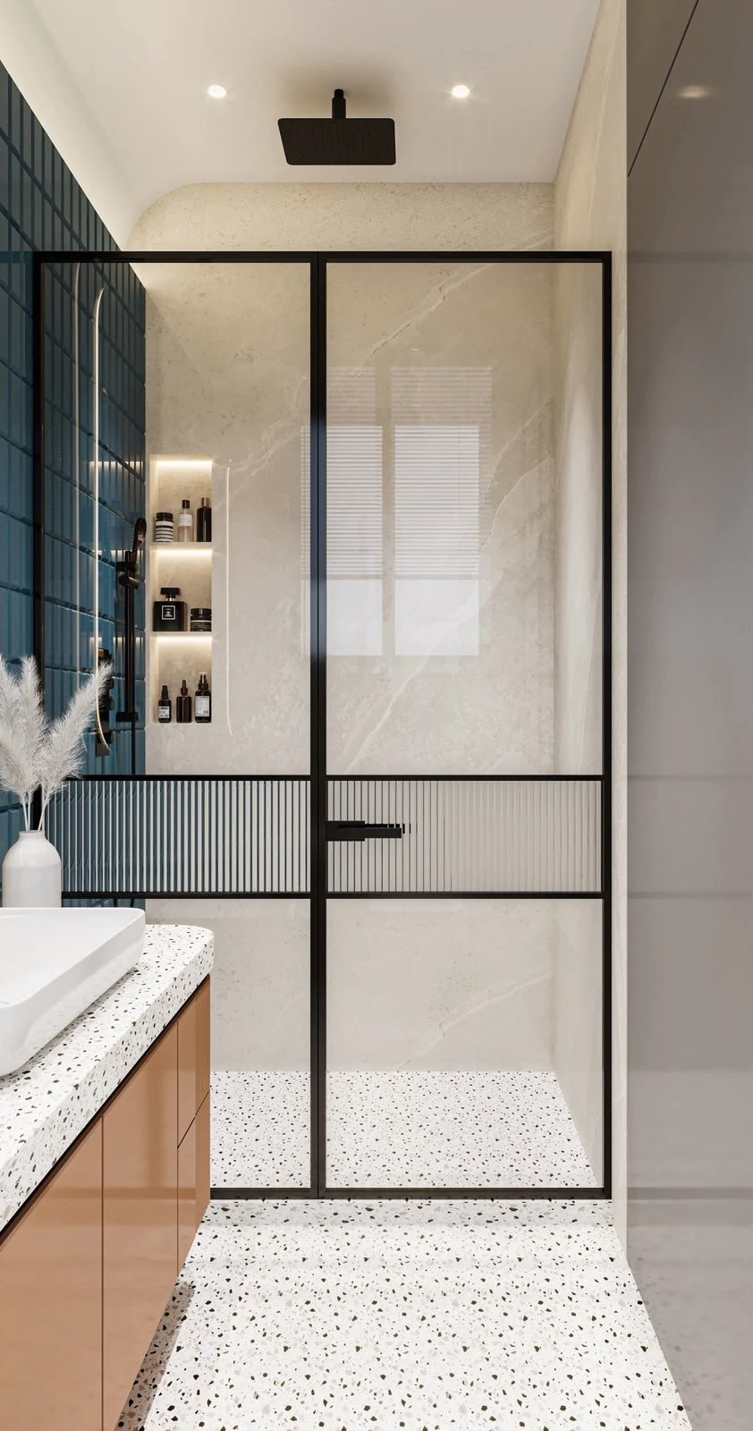 Slim profile partition for commercial interiors