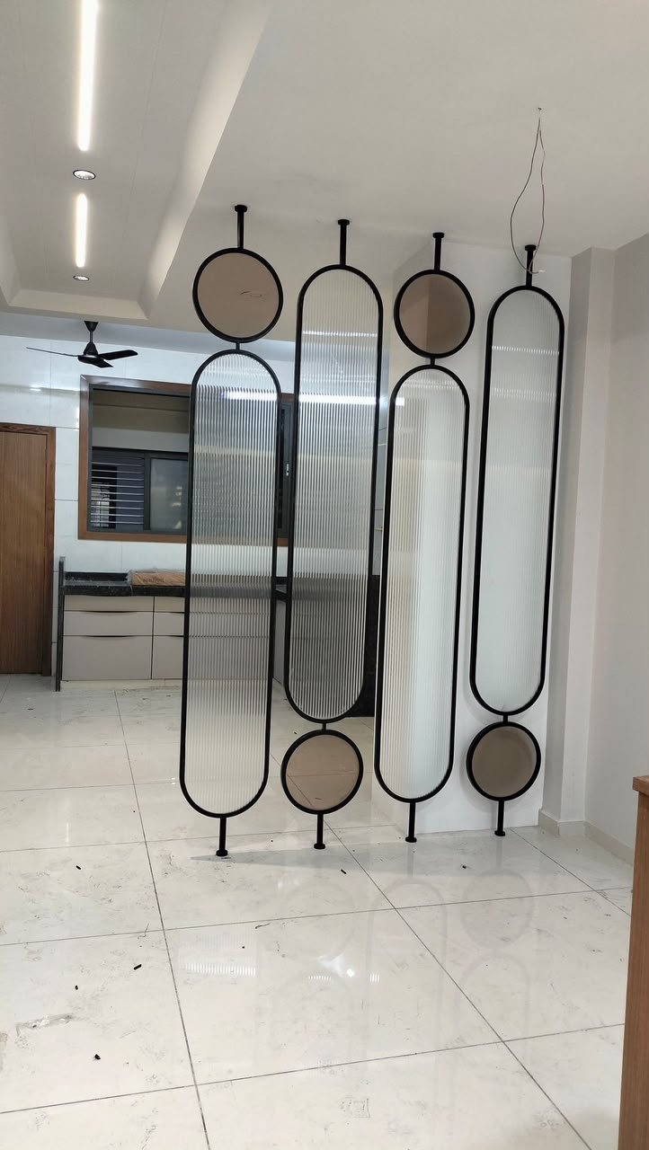 Premium stainless-steel and glass partition installation