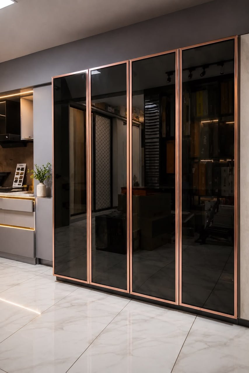 Decorative wardrobe aluminium profile panel